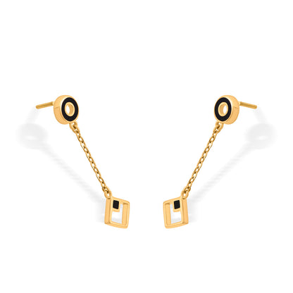 Dual Shape Hoop & Huggie Gold Earring