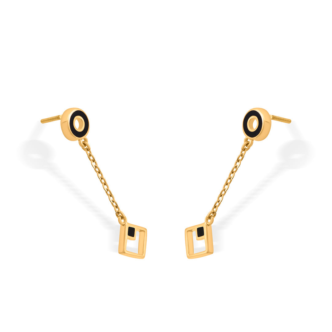 dual shape hoop & huggie gold earring