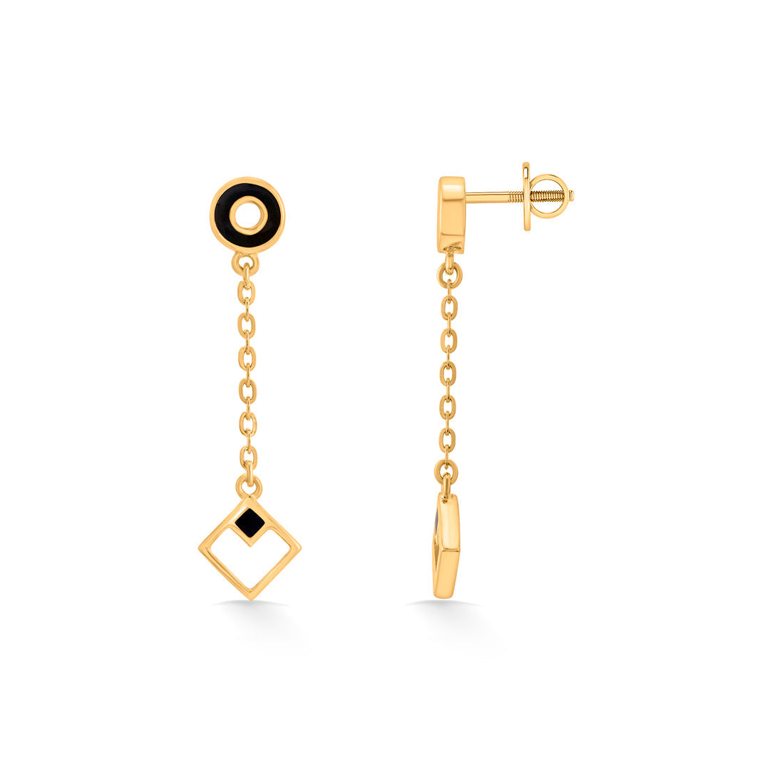 dual shape hoop & huggie gold earring