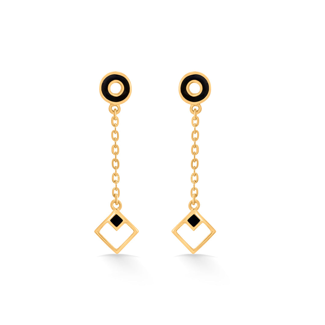 dual shape hoop & huggie gold earring