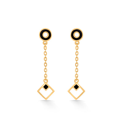 Dual Shape Hoop & Huggie Gold Earring