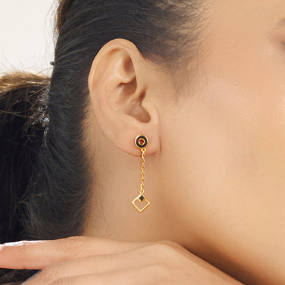 Dual Shape Hoop & Huggie Gold Earring
