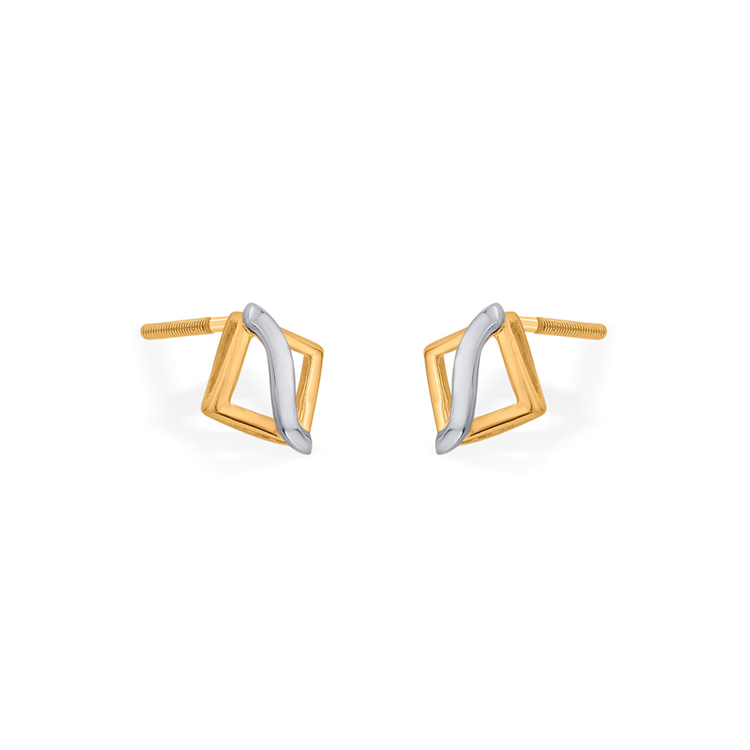 opus twist stud gold earring