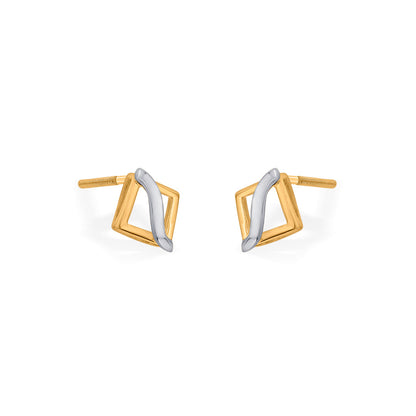 Opus Twist Stud Gold Earring