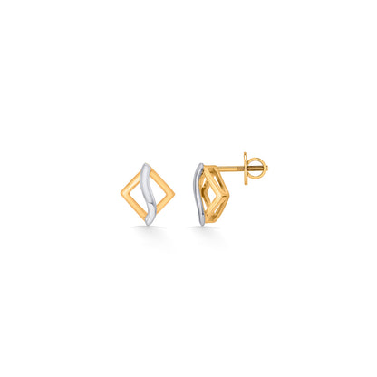 Opus Twist Stud Gold Earring