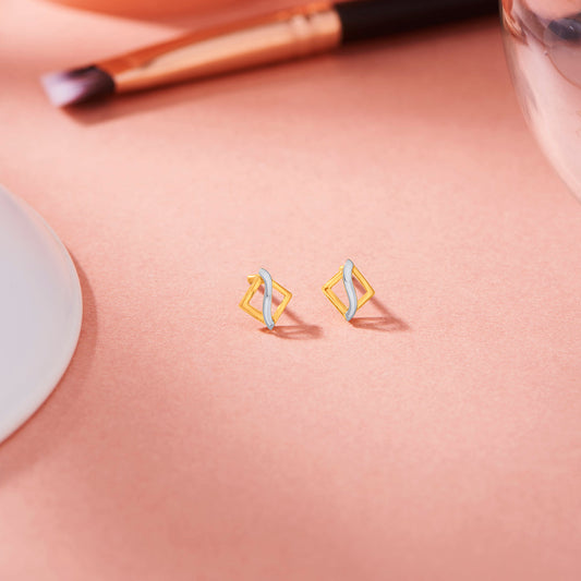 Opus Twist Stud Gold Earring