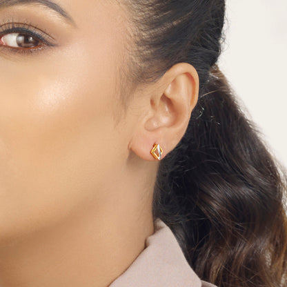 Opus Twist Stud Gold Earring