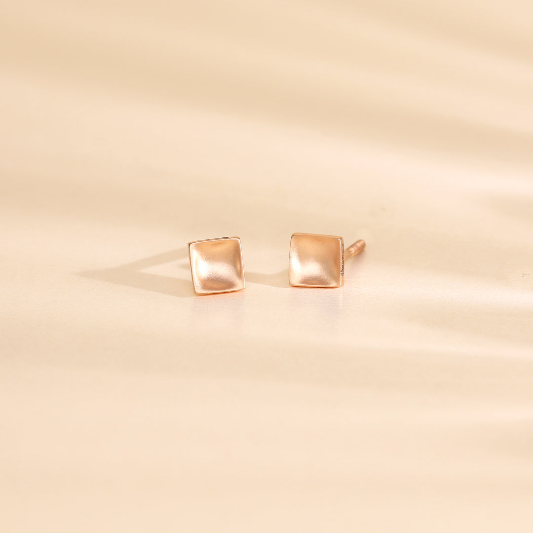 orna block studs gold earring