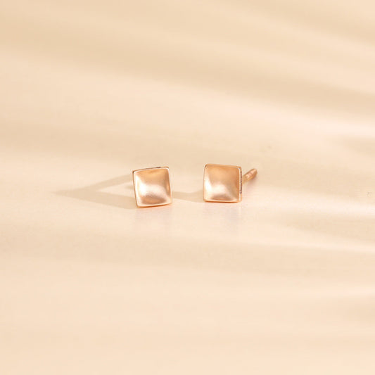 Orna Block Studs Gold Earrings