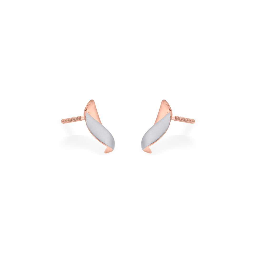nivora curve stud gold earring