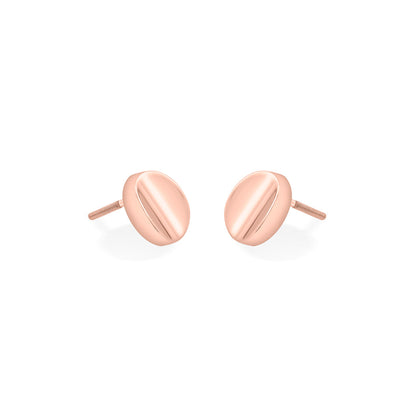 Stripe Ovals Stud Gold Earring