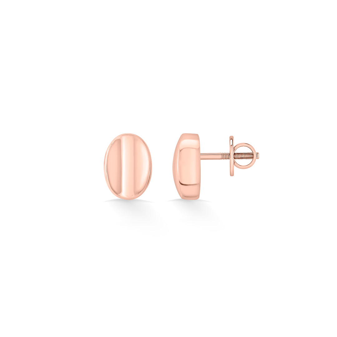 stripe ovals stud gold earring