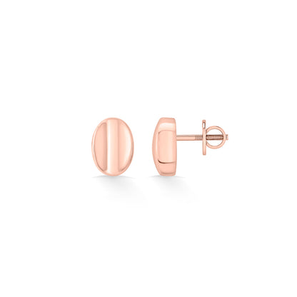 Stripe Ovals Stud Gold Earring