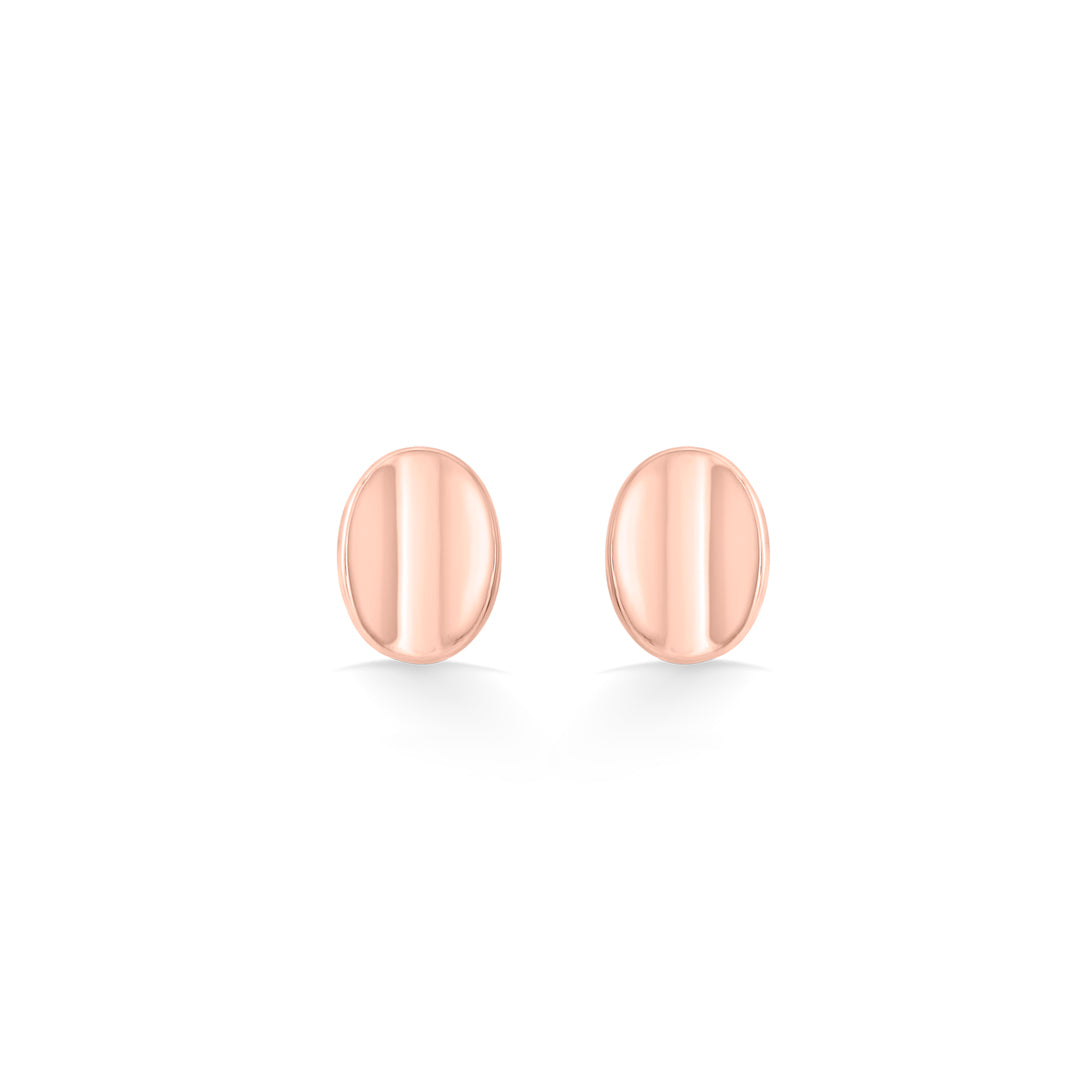 stripe ovals stud gold earring