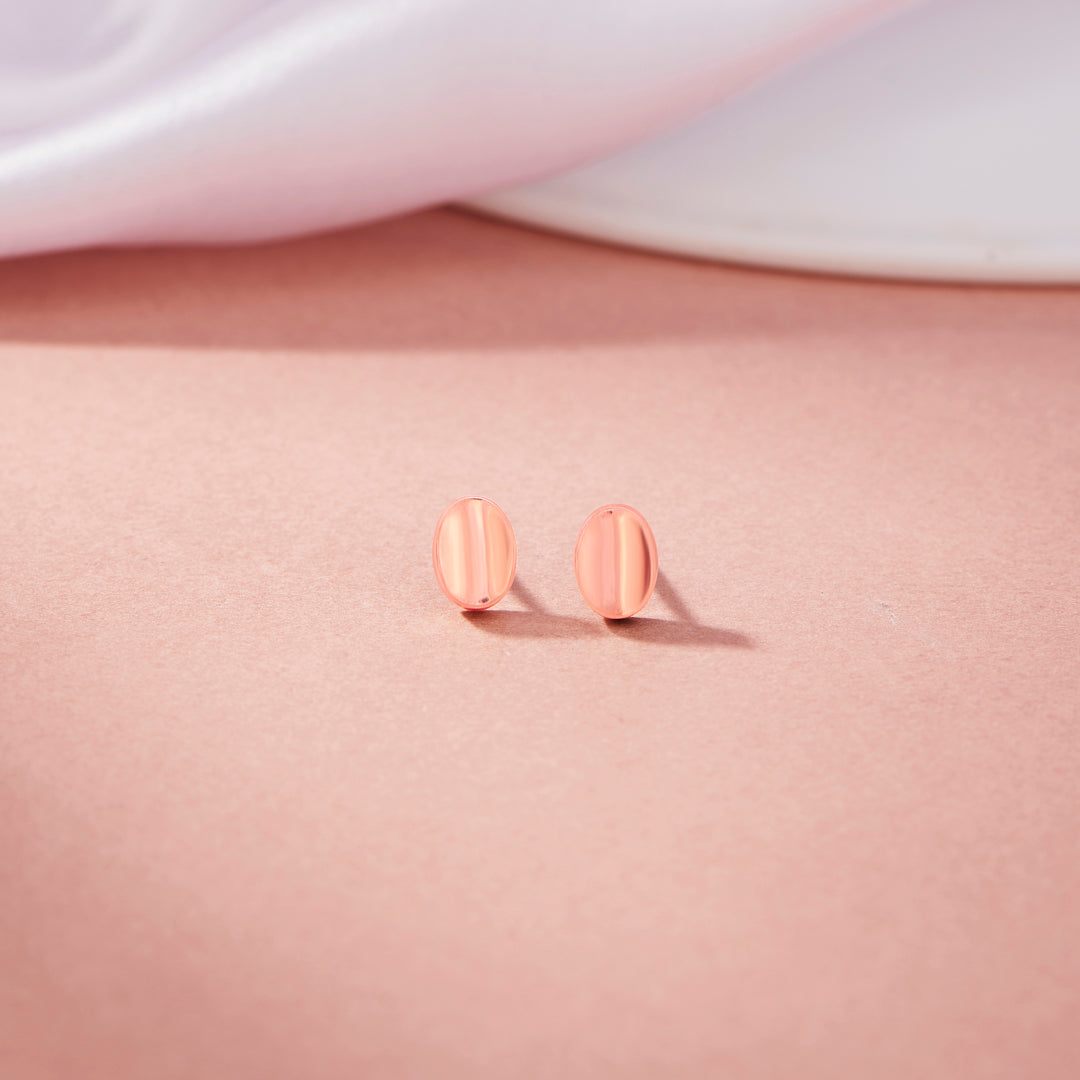 stripe ovals stud gold earring