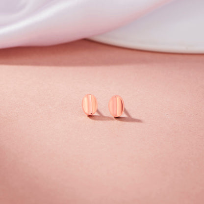 Stripe Ovals Stud Gold Earring