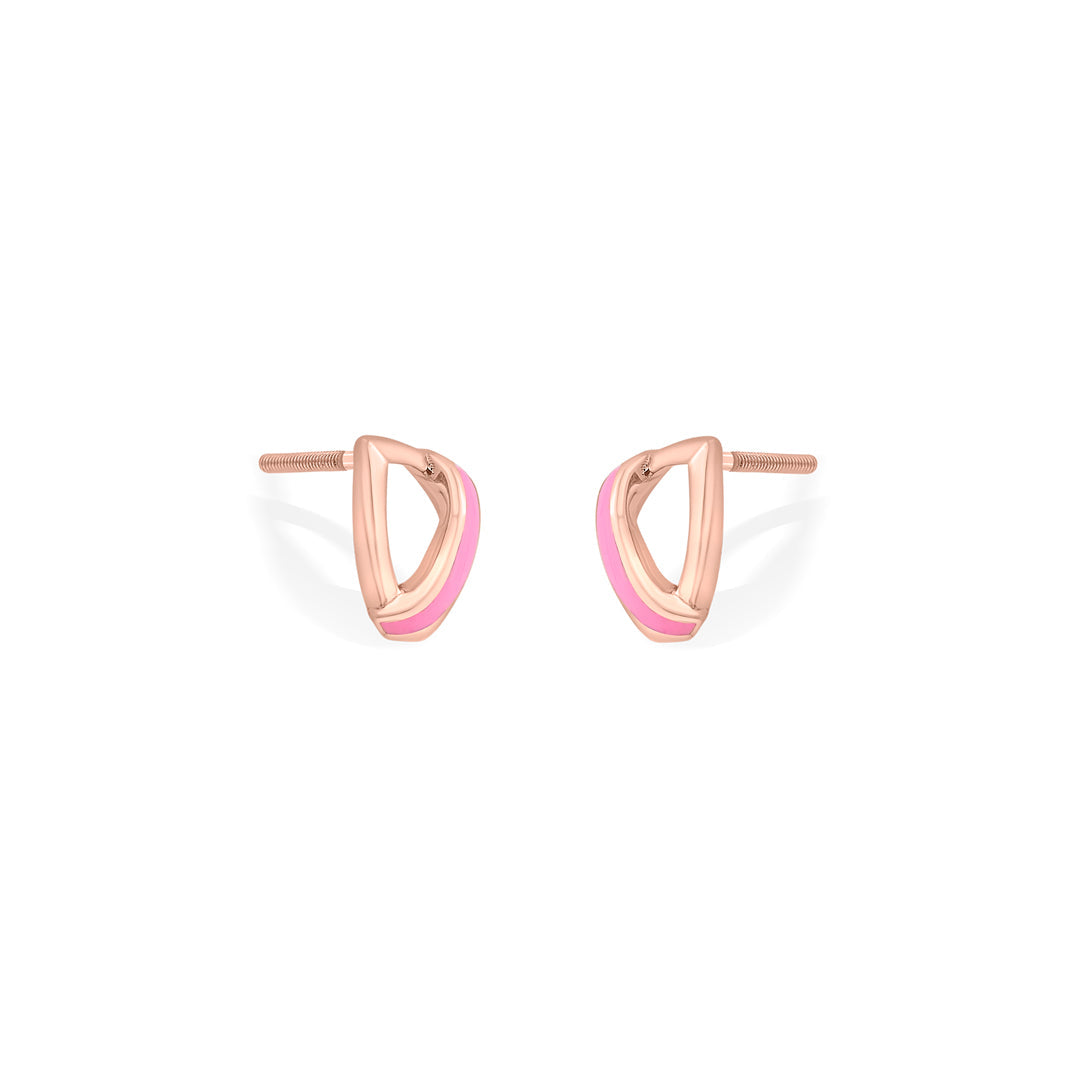 blush accent stud gold earring