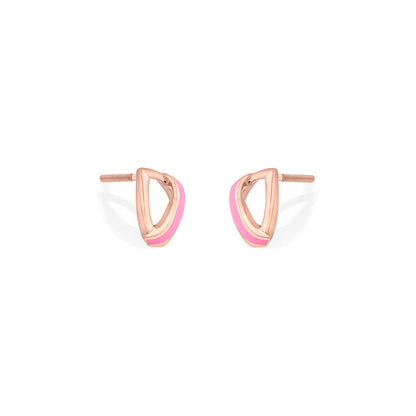 Blush Accent Stud Gold Earring