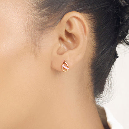 Blush Accent Stud Gold Earring