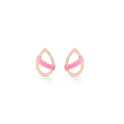 Blush Accent Stud Gold Earring