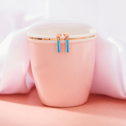 Blue Streak Drops & Dangler  Gold Earring