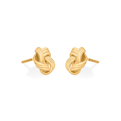 Whispers Knot Stud Gold Earring