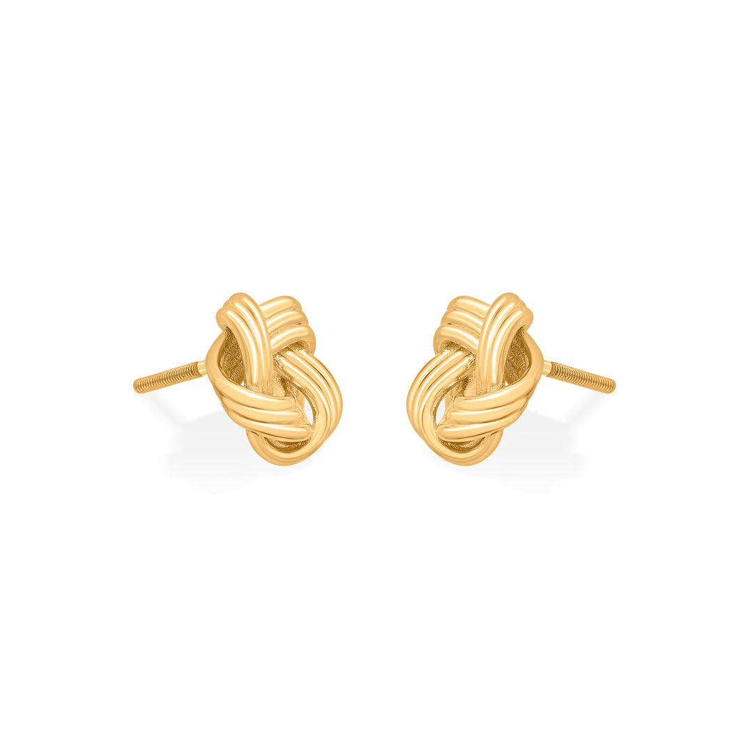 whispers knot stud gold earring