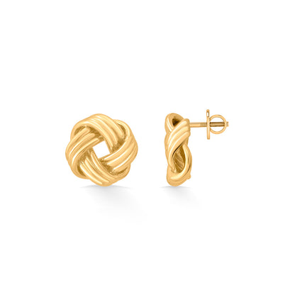 Whispers Knot Stud Gold Earring