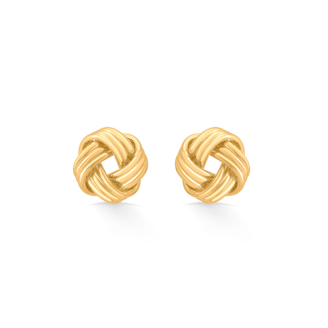 whispers knot stud gold earring