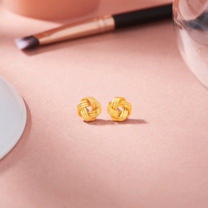 Whispers Knot Stud Gold Earring