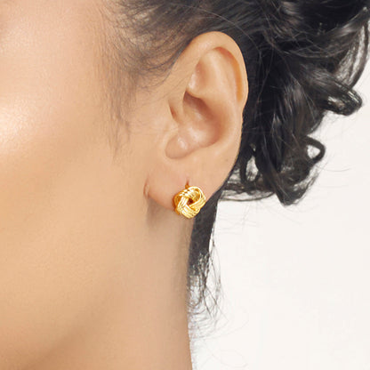 Whispers Knot Stud Gold Earring