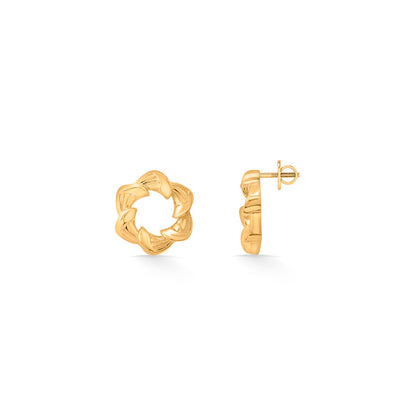 Geo Floret Stud Gold Earring