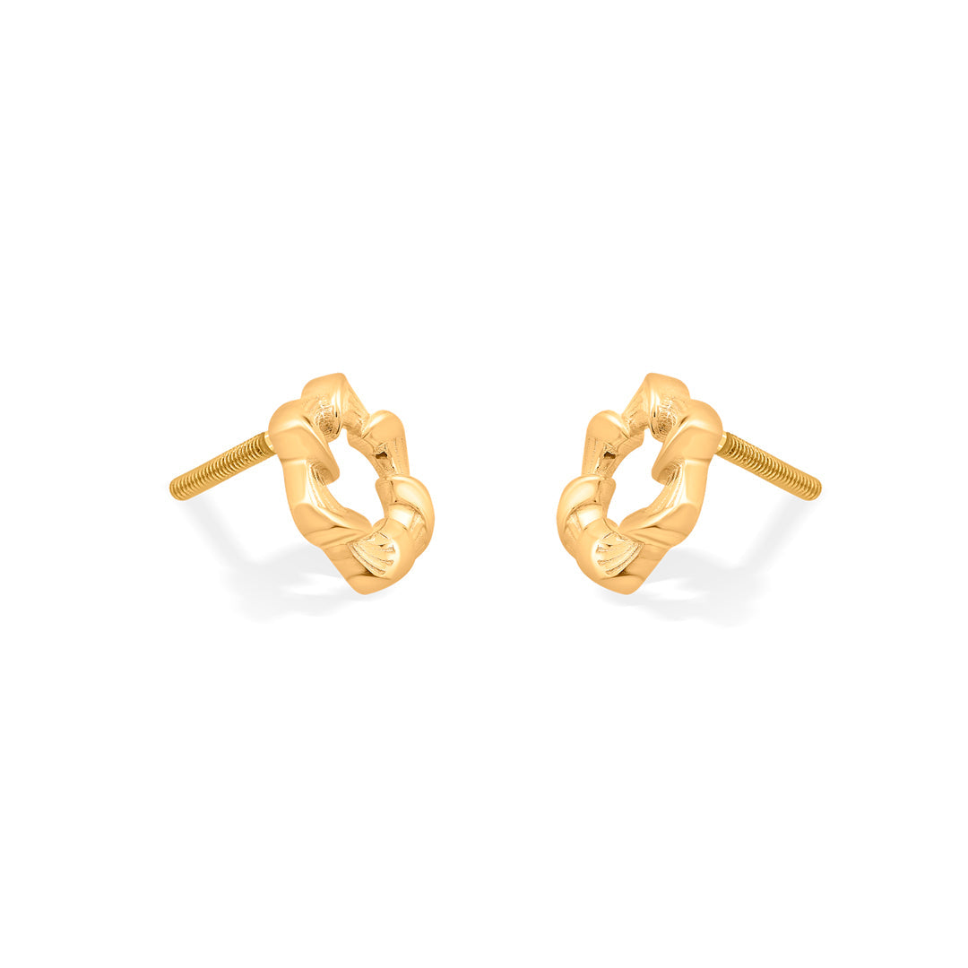 geo floret stud gold earring