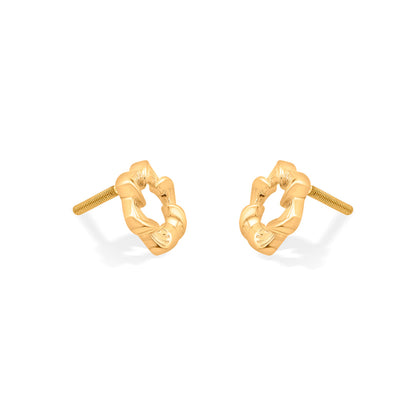 Geo Floret Stud Gold Earring