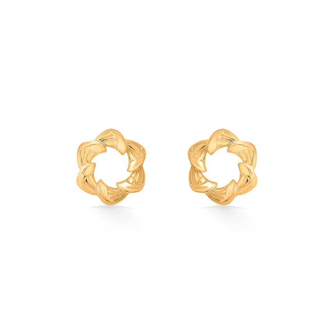 geo floret stud gold earring