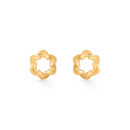 Geo Floret Stud Gold Earring