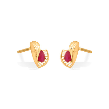 Crown Jewel Stud Gold Earring