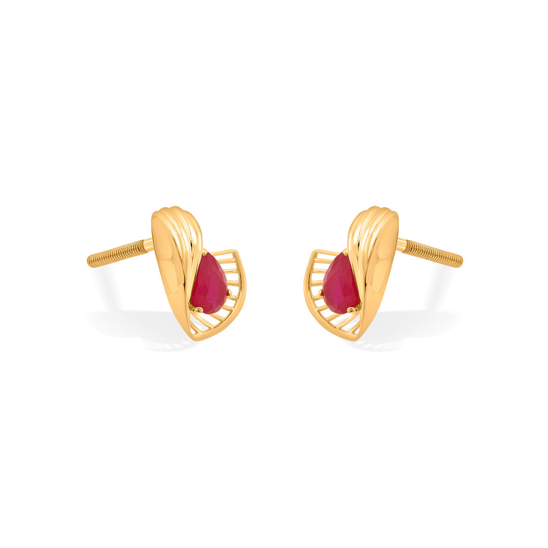 crown jewel stud gold earring