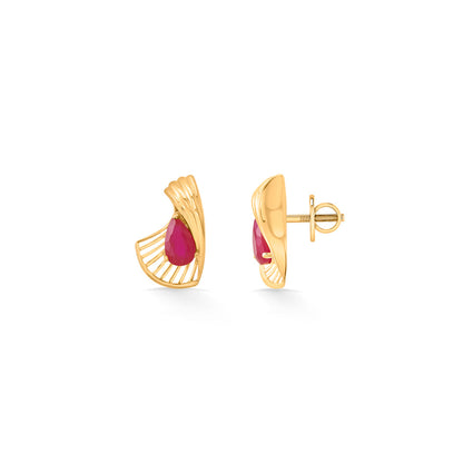 Crown Jewel Stud Gold Earring