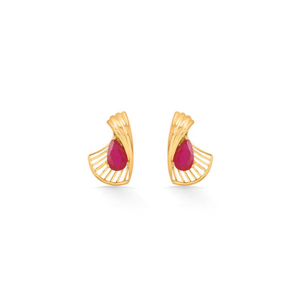 Crown Jewel Stud Gold Earring