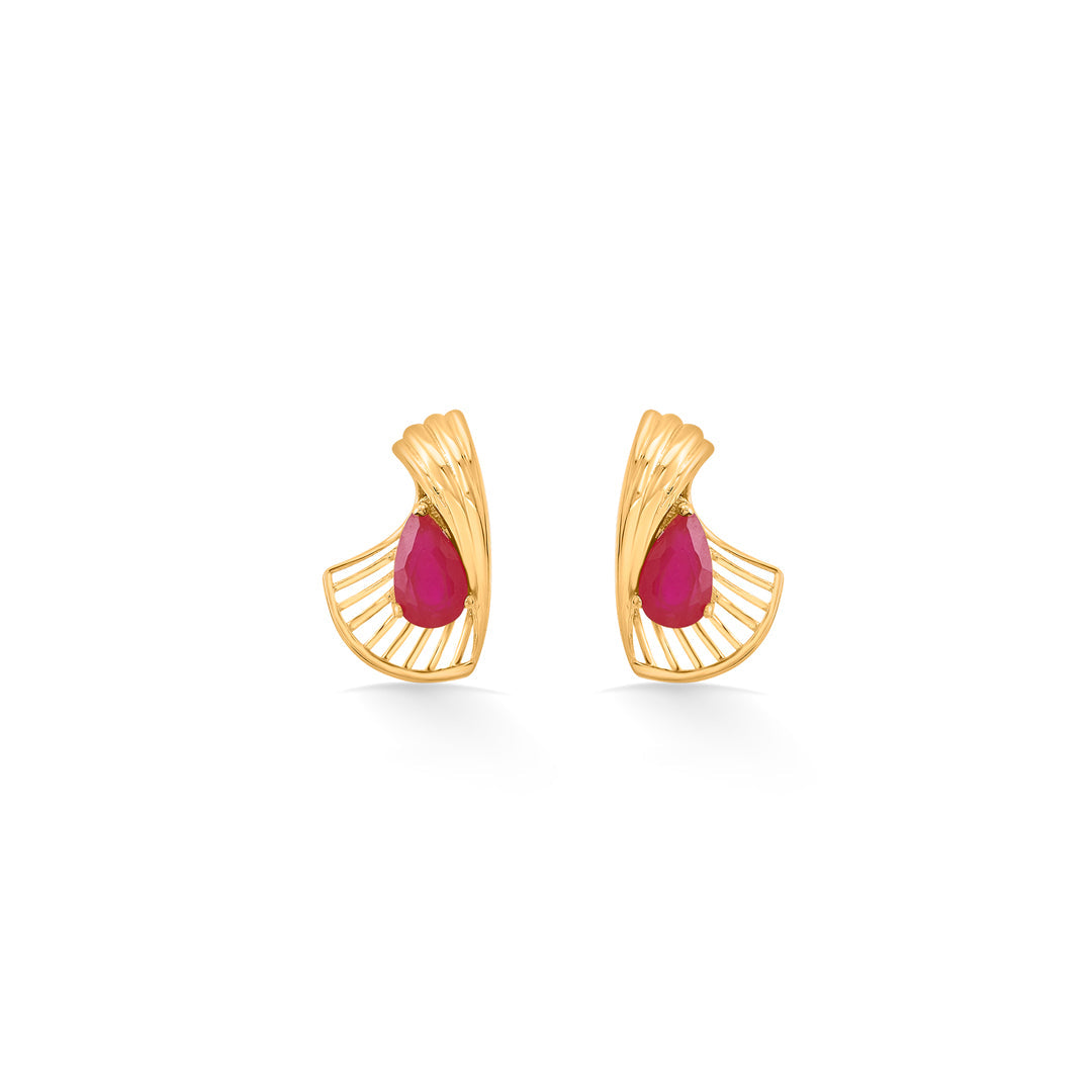 crown jewel stud gold earring