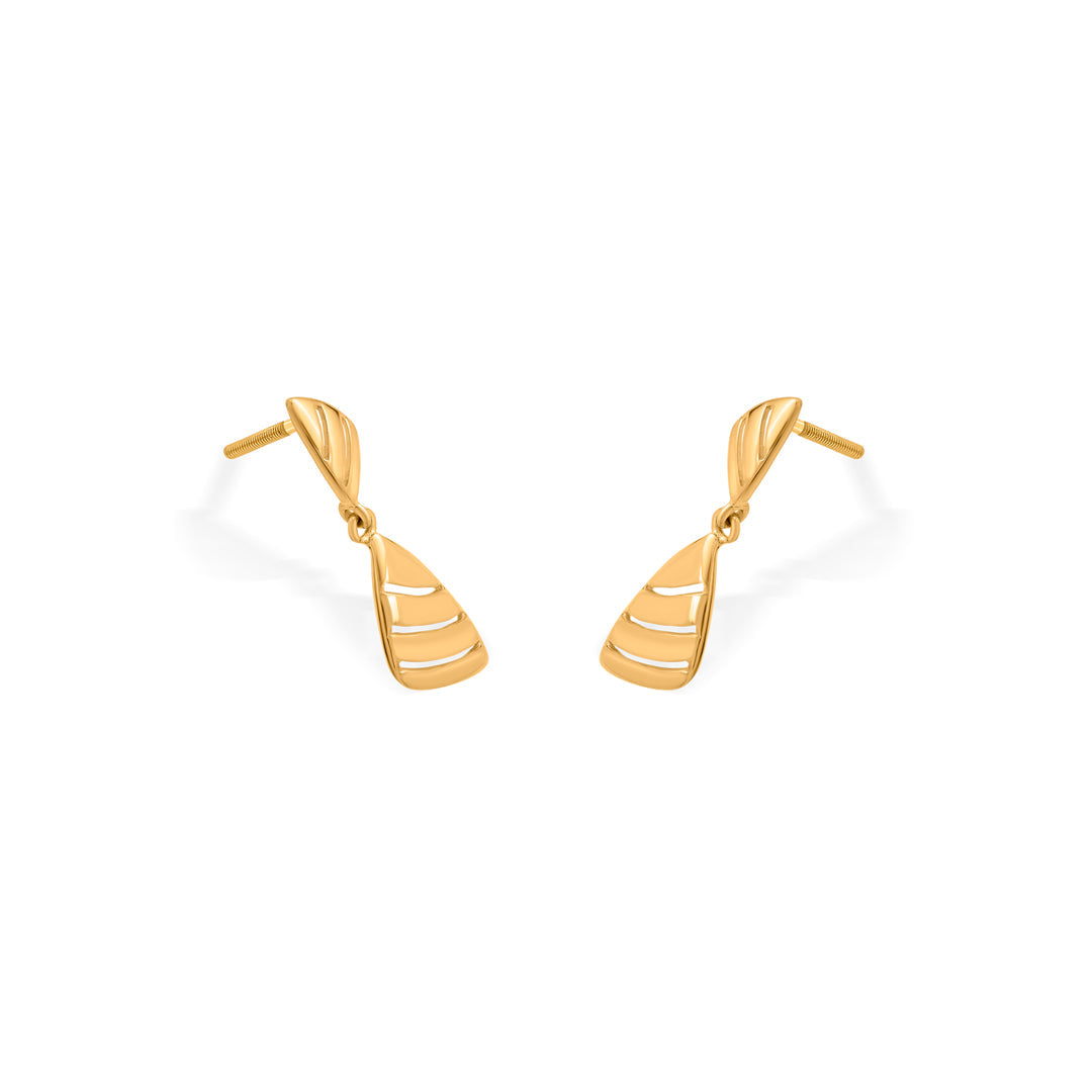 sunlit fronds drops & dangler gold earring
