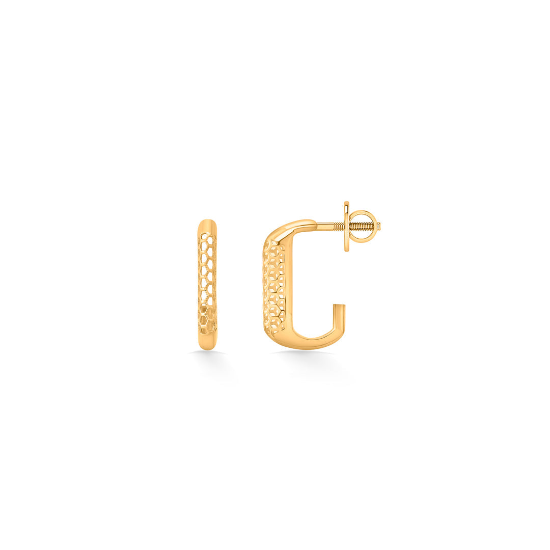 horizon arc hoops & huggies gold earring