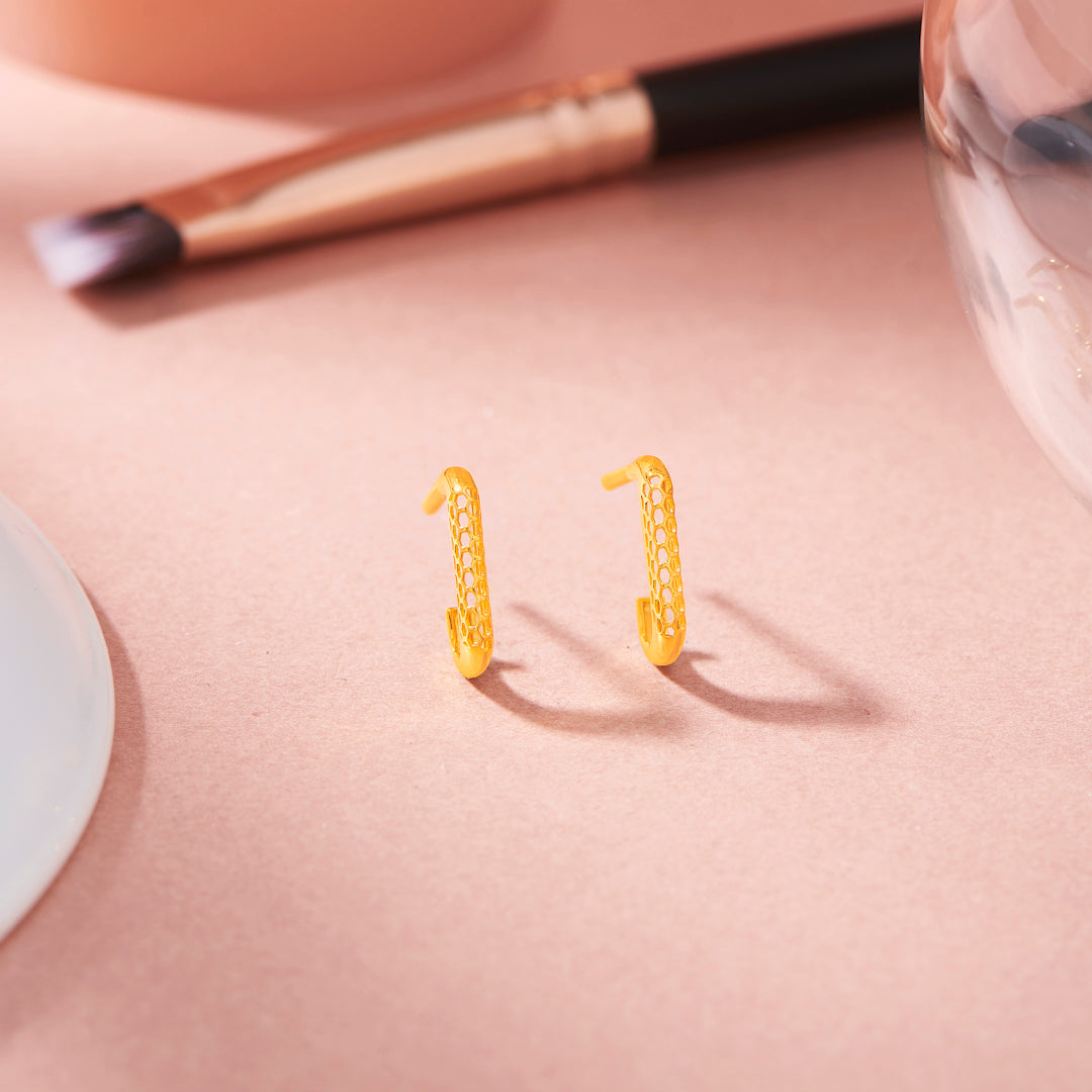 Horizon Arc Hoops & Huggies Gold Earring