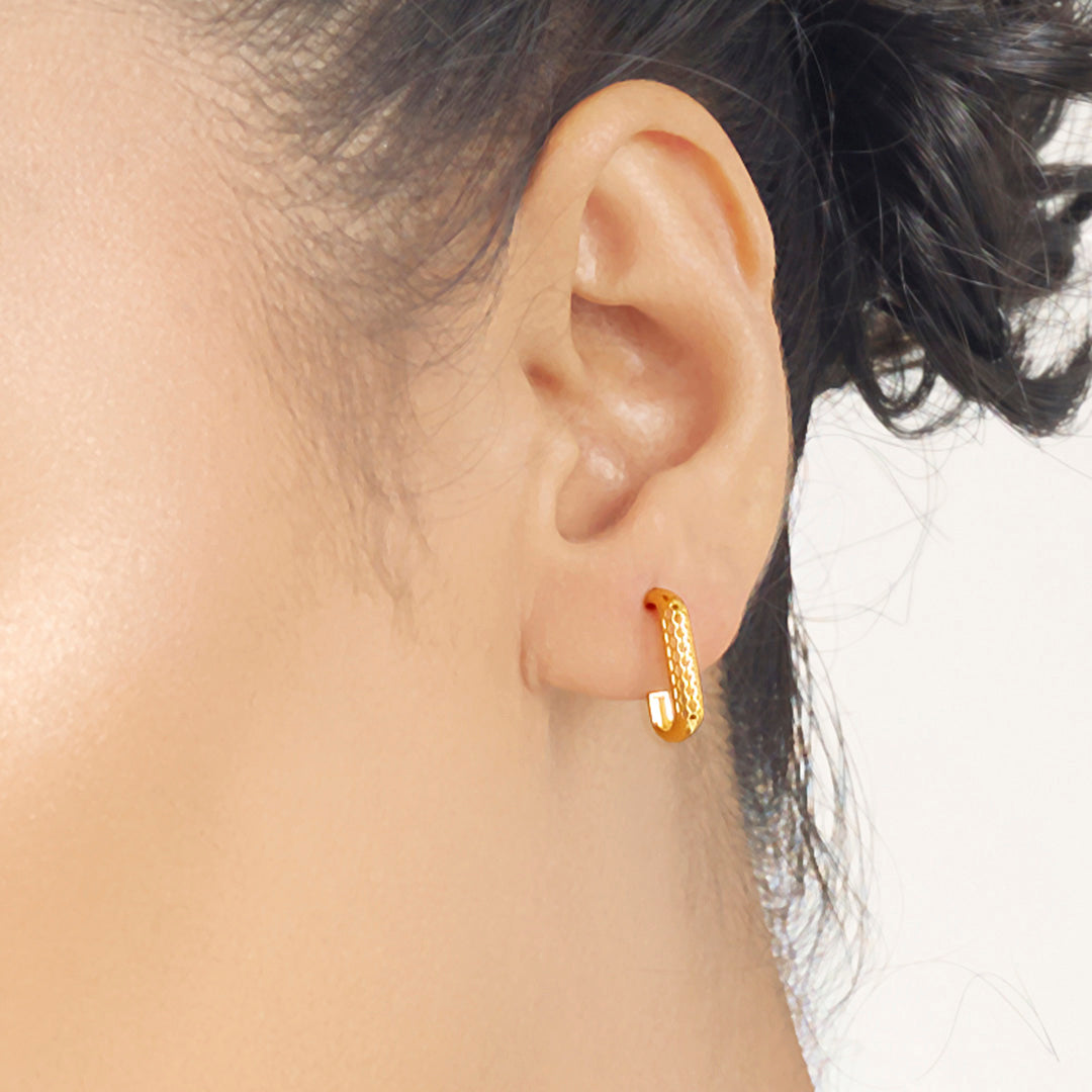 Horizon Arc Hoops & Huggies Gold Earring