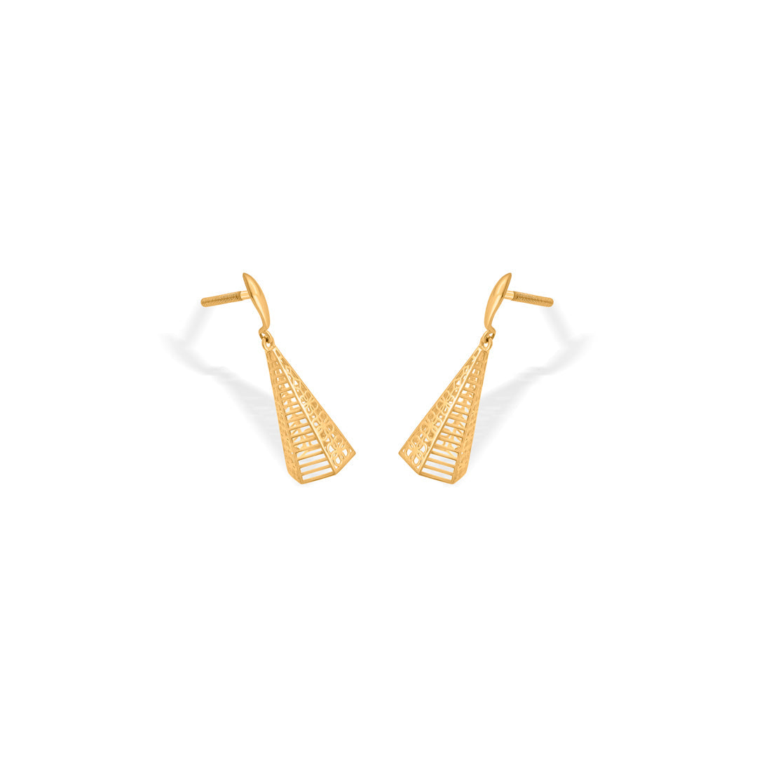 shimmer spire drops & dangler gold earring