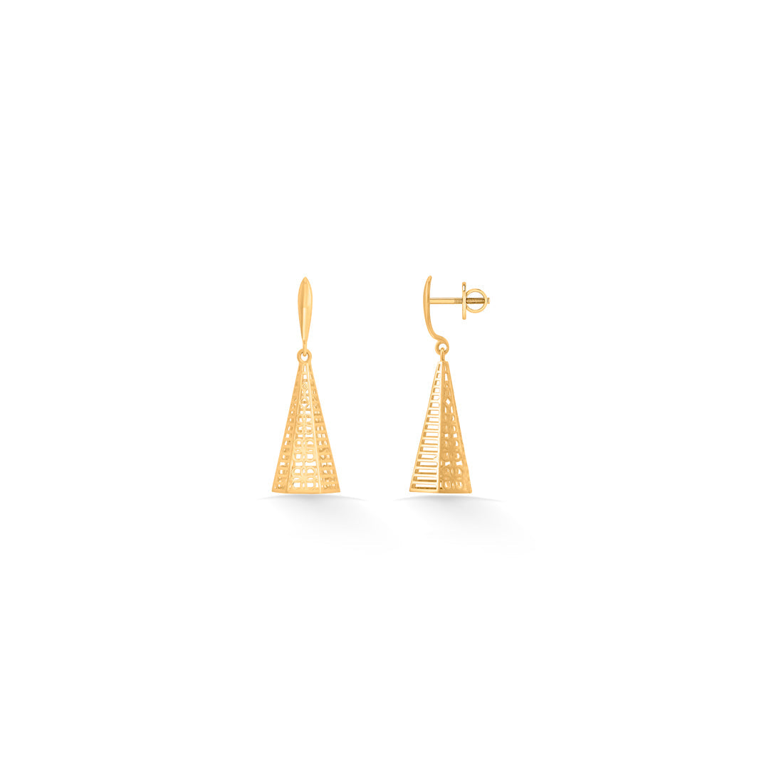 shimmer spire drops & dangler gold earring