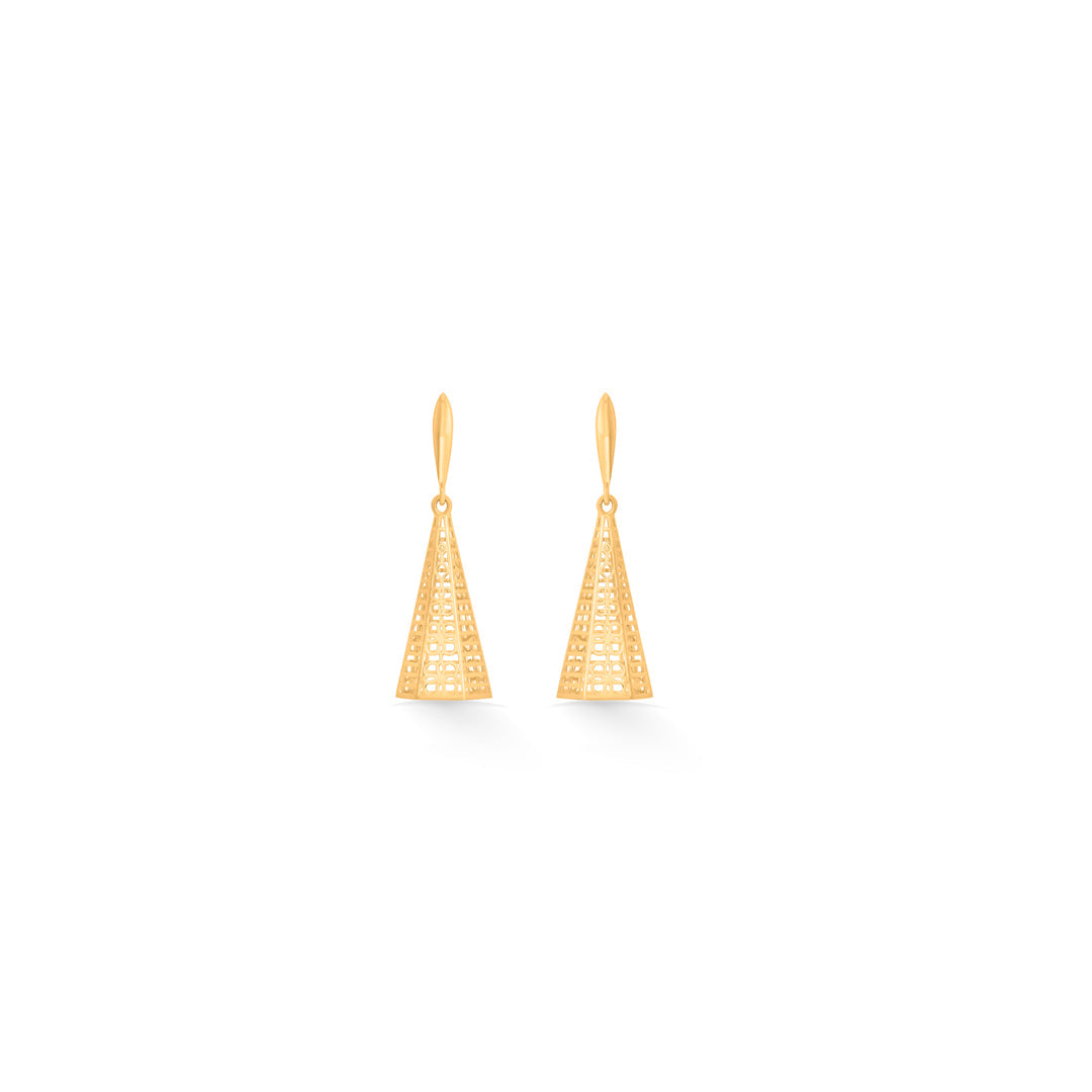 shimmer spire drops & dangler gold earring