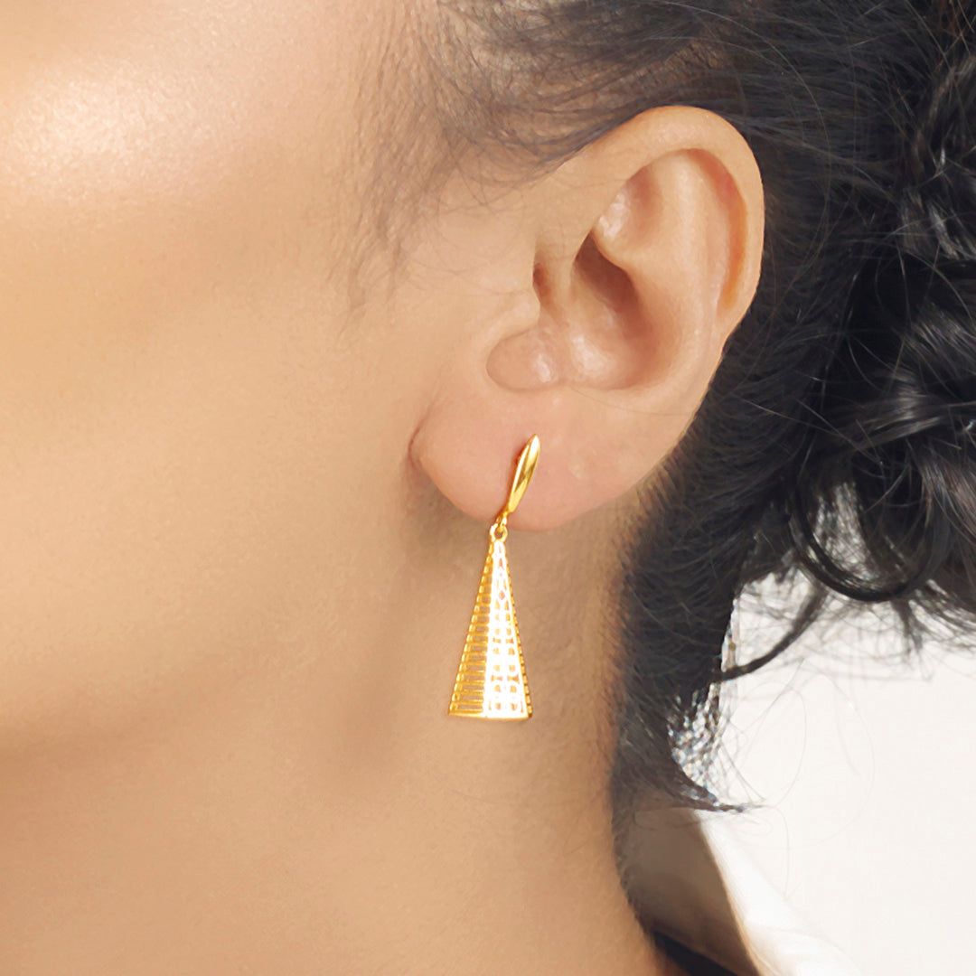 shimmer spire drops & dangler gold earring