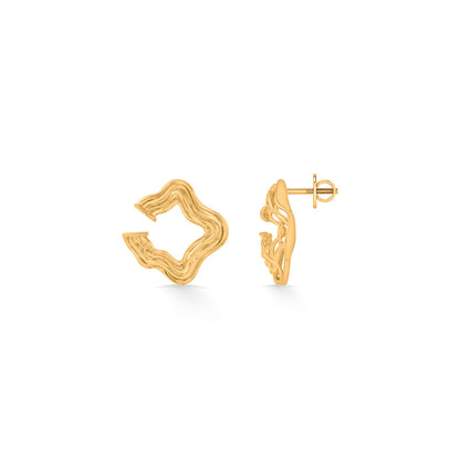 Ripple Stars Stud Gold Earring